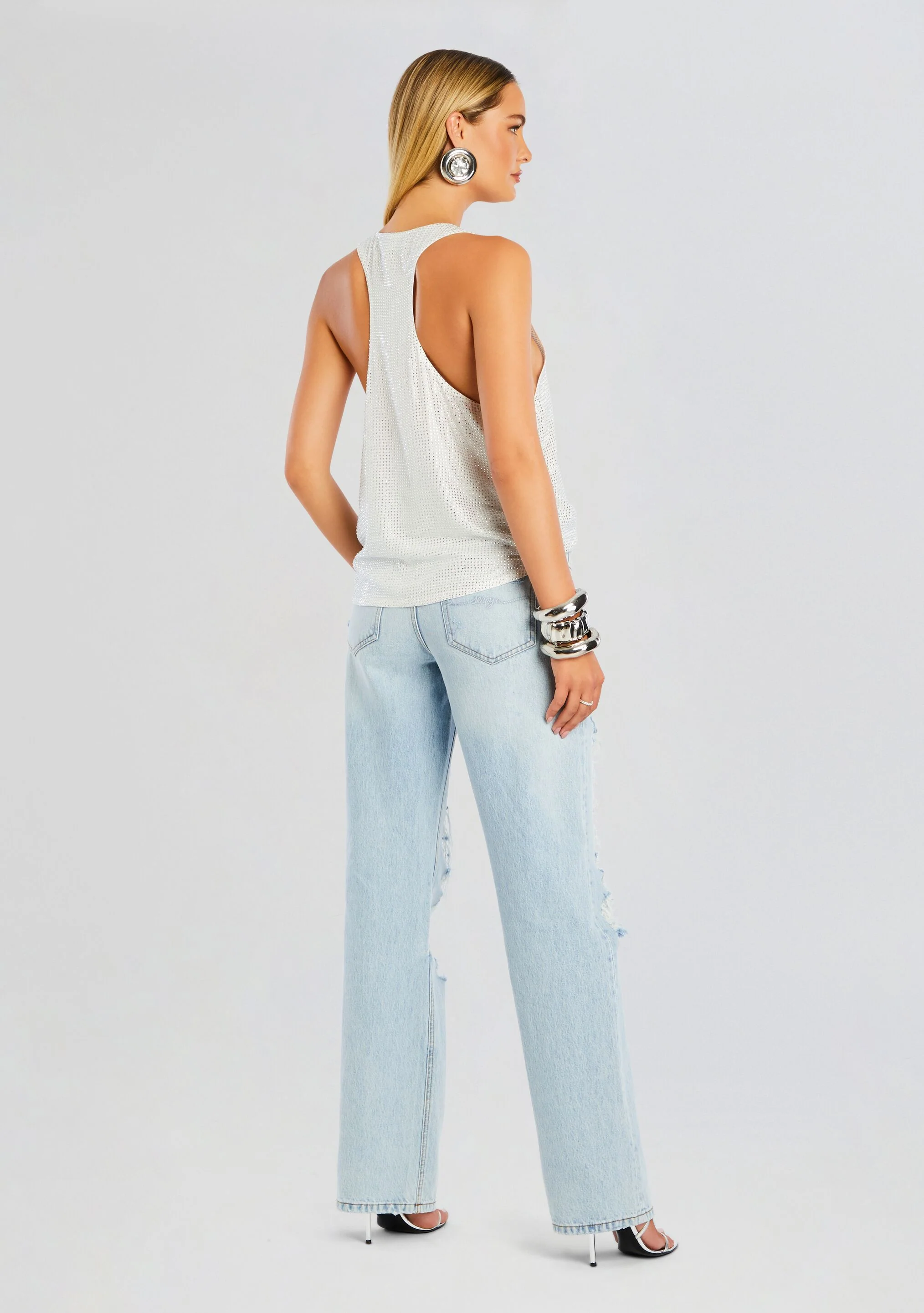 Sunny Mid Rise Distressed Boyfriend Jean - Image 4