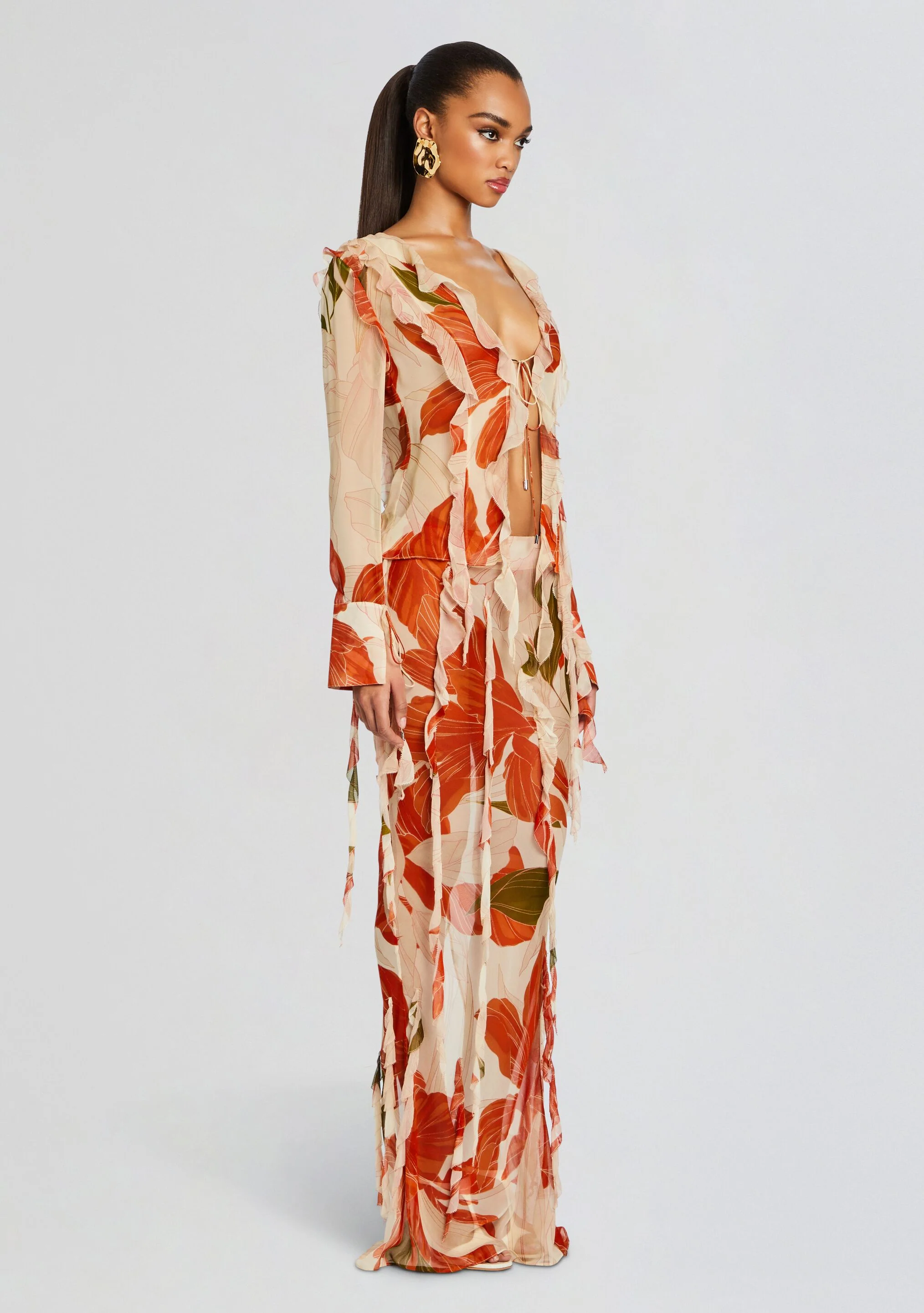 Sybil Silk Chiffon Skirt - Image 3
