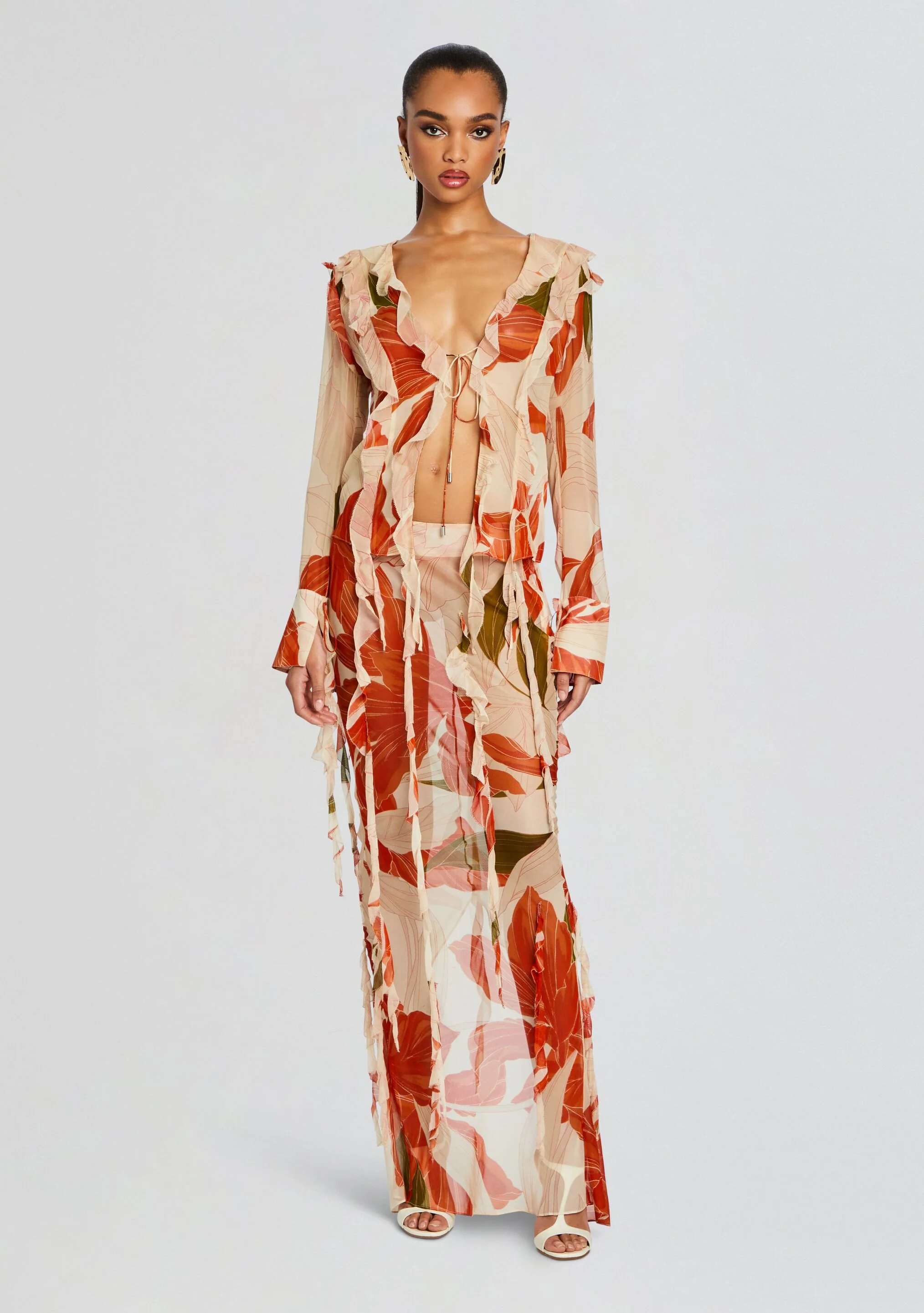 Sybil Silk Chiffon Skirt - Image 5