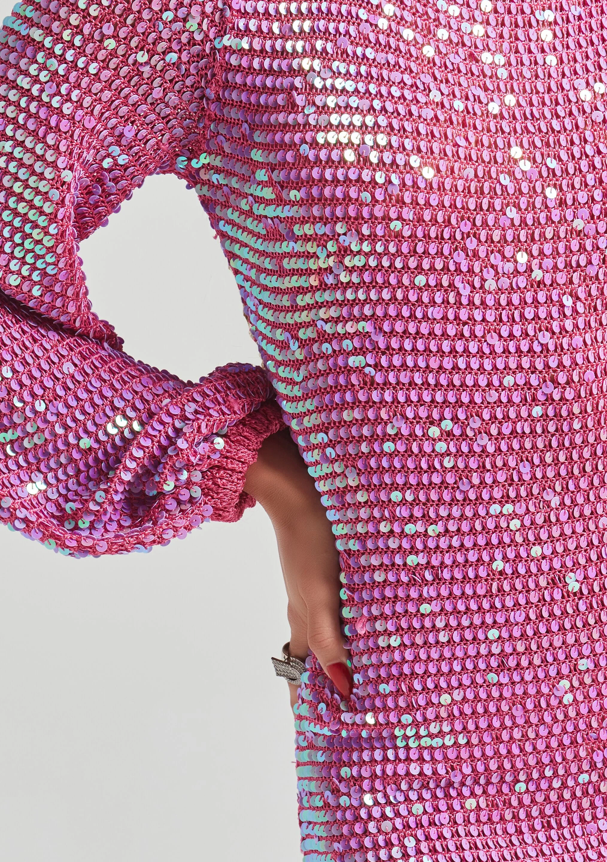 Tara Sequin Crochet Dress - Image 2