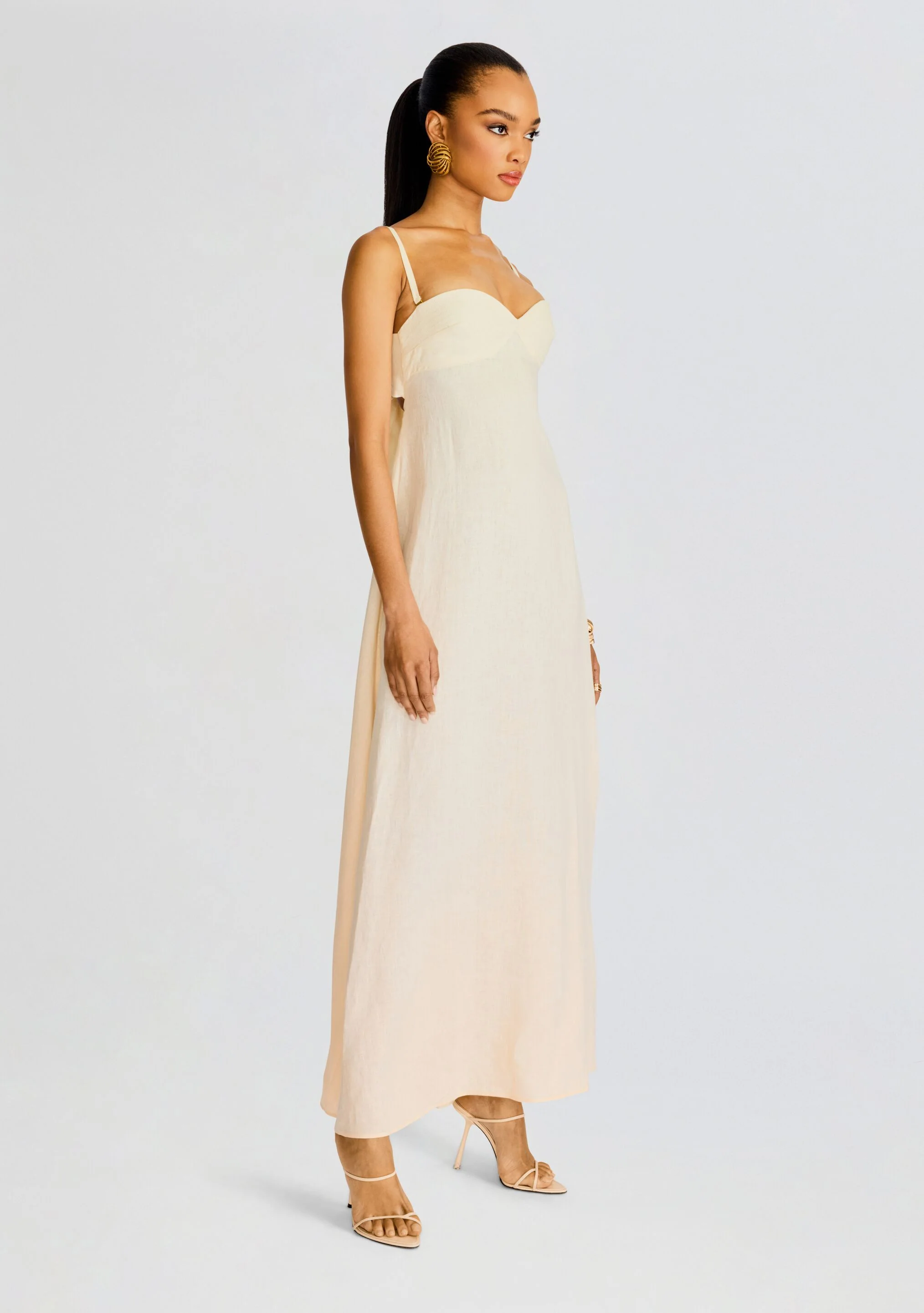 Violet Linen Maxi Dress - Image 3