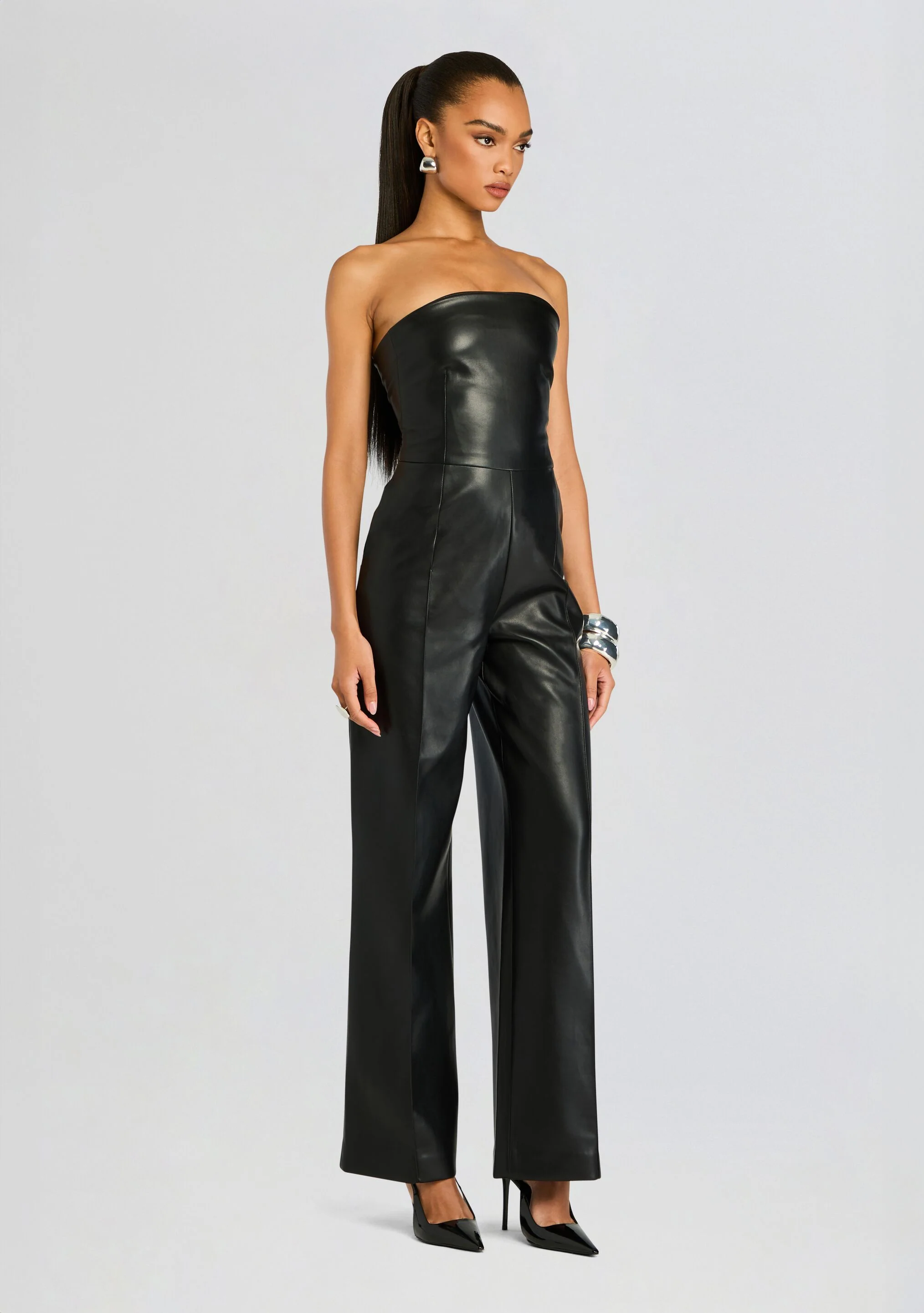 Zoe Vegan Leather Jumpsuit - Image 3