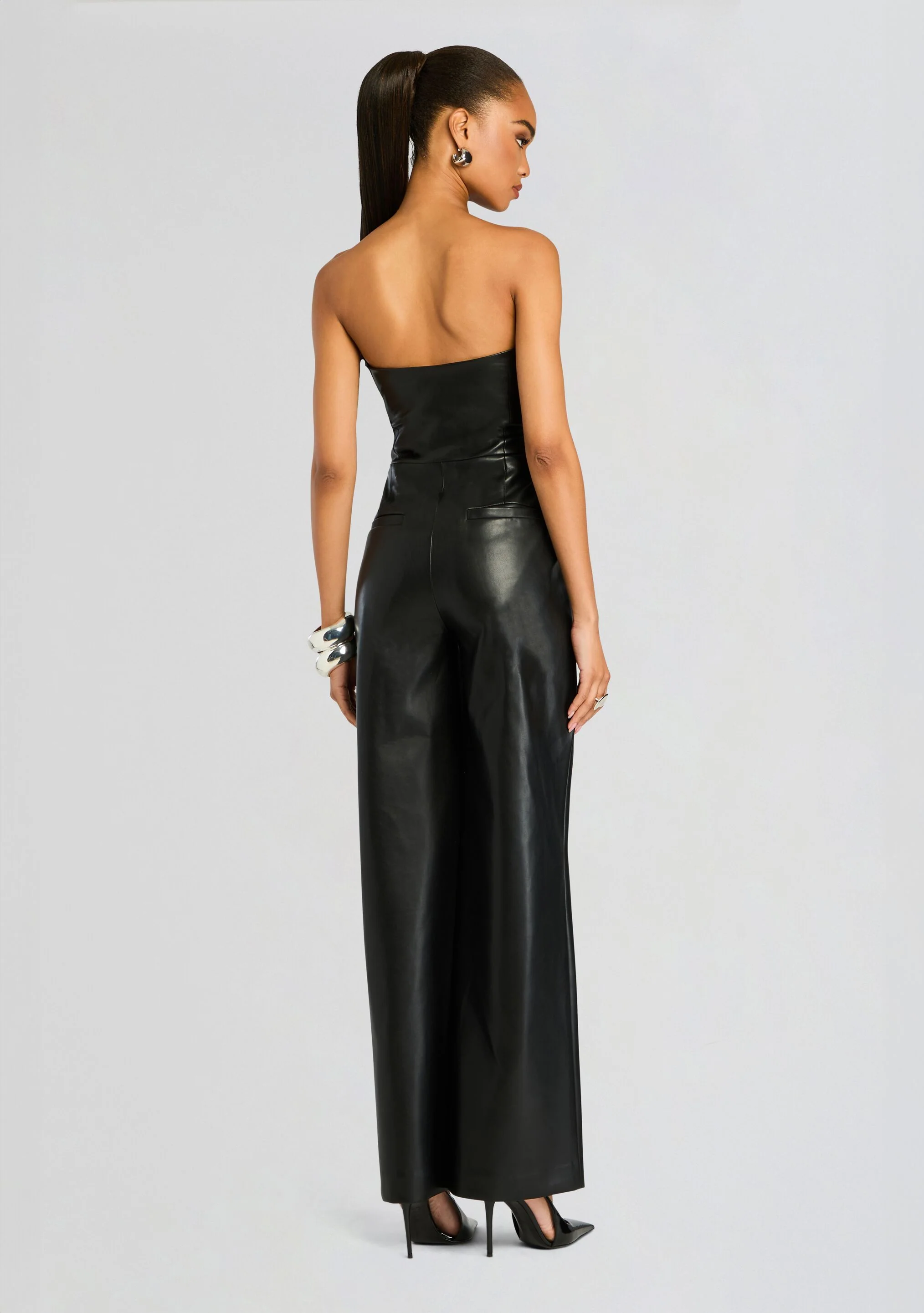 Zoe Vegan Leather Jumpsuit - Image 4