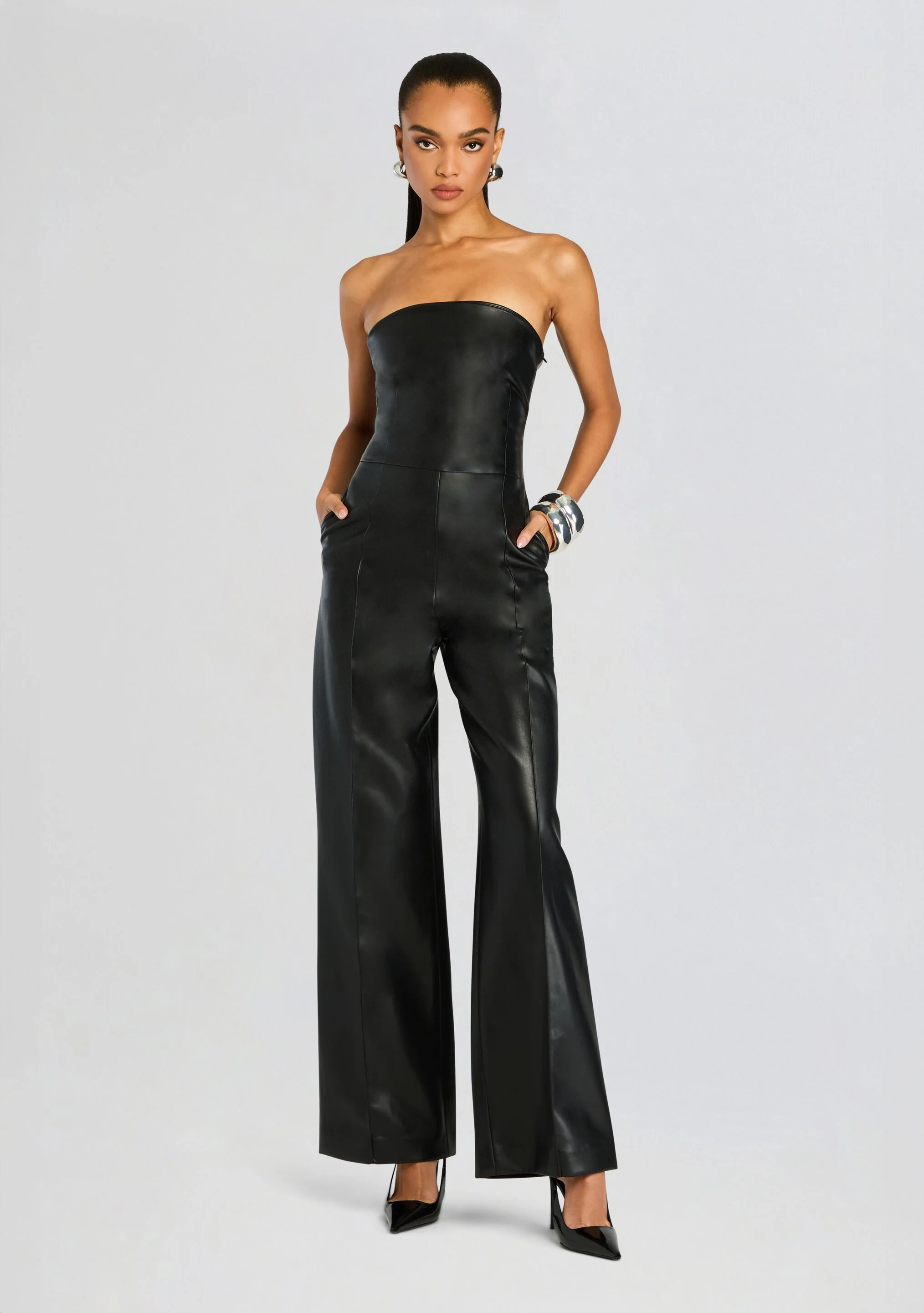 Zoe Vegan Leather Jumpsuit - Image 5
